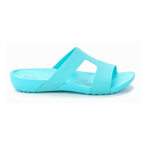 Шлепанцы женские Crocs Crocs serena slide w-1 голубые 37.5 RU в Крокс